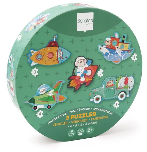 Beginnerspuzzel Voertuigenthema – 5 stuks