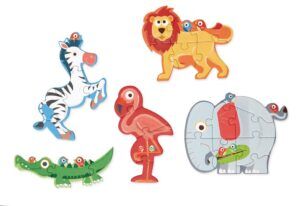 Beginnerspuzzel Safarithema – 5 puzzels