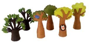 Bauspiel Small World – 6 Verschillende bomen van vilt