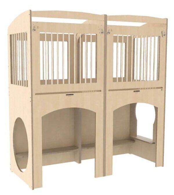 Hoge Duobox met spijlen – Berken