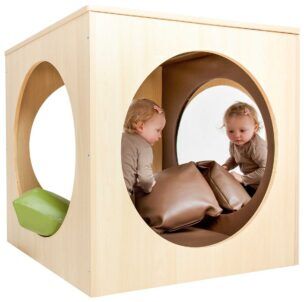 Houten Spiegelkubus – 2 spiegels en vloermat