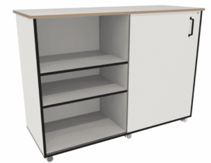 Schuifdeurkast 144 x 55 x 108 cm – Wit foto 2