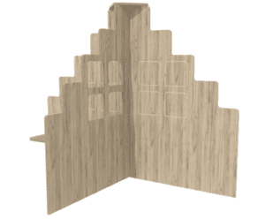 Roomdivider T-Model Huis - Grey Craft Oak