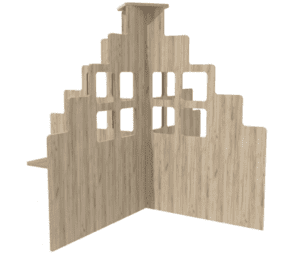 Roomdivider X-Model Huis – Grey Craft Oak
