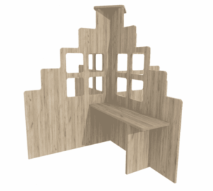 Roomdivider X-Model Huis – Grey Craft Oak foto 2