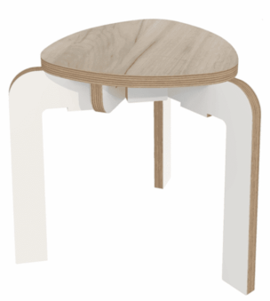 Stapelbare kruk hoogte 35 cm – Grey Craft Oak