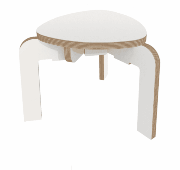 Stapelbare kruk hoogte 28cm – Wit