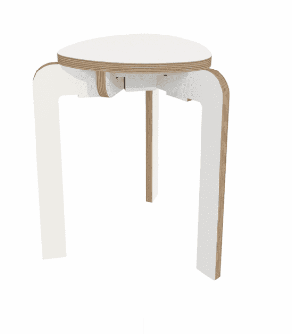 Stapelbare kruk hoogte 45cm – Wit