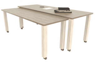 Dubbele verrijdbare tafel – Grey Craft Oak – Eiken