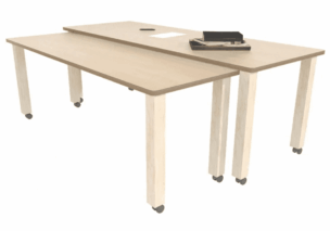 Dubbele verrijdbare tafel – Berken – Eiken