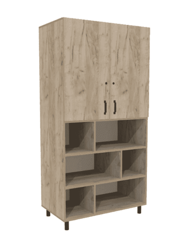 Basic Leidsterkast 100 x 55 x 200 cm – Grey Craft Oak