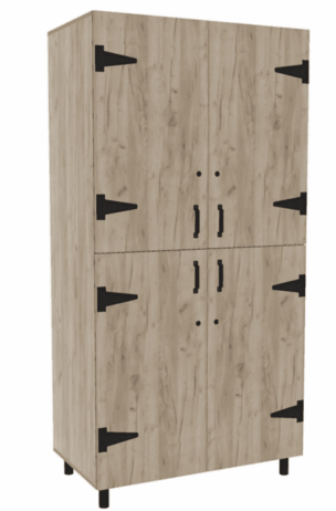 Leidsterkast Rotterdam 100 x 55 x 200 cm – Grey Craft Oak