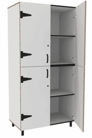 Leidsterkast Rotterdam 100 x 55 x 200 cm – Wit foto 2