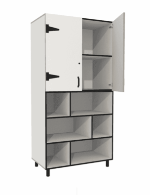 Leidsterkast Rotterdam 100 x 55 x 200 cm – Wit foto 2