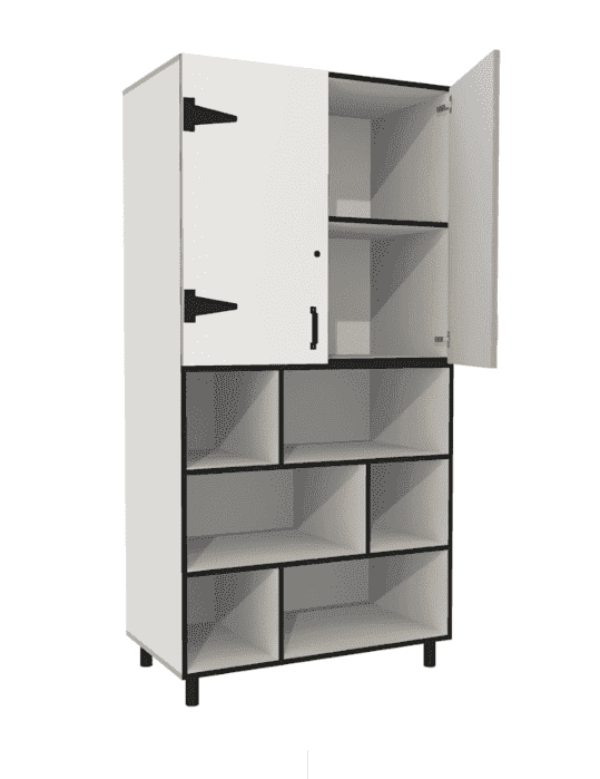 Leidsterkast Rotterdam 100 x 55 x 200 cm – Wit