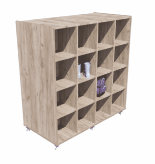 Verrijdbare Garderobe vakkenkast- Grey Craft Oak foto 2