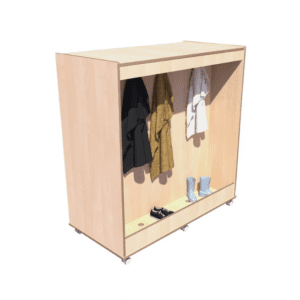 Verrijdbare Garderobe vakkenkast - Berken