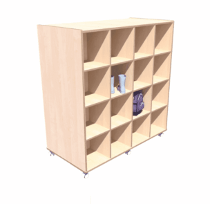 Verrijdbare Garderobe vakkenkast – Berken foto 2