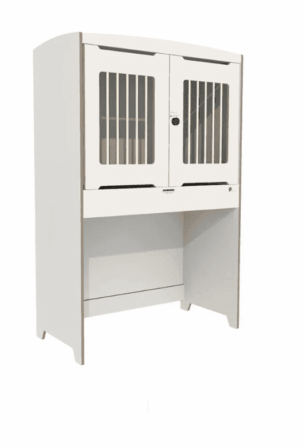 Hoogslaper met draaihek en draaislot 124 x 62 x 188 cm – Wit