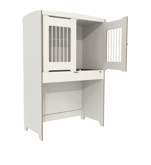 Hoogslaper met draaihek en draaislot 124 x 62 x 188 cm – Wit