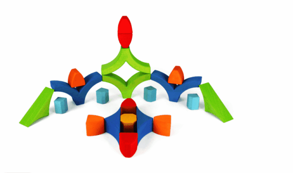 Bauspiel 21-delige Bouwpuzzel – Bouwstenen in houten lijst