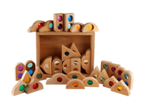 Bauspiel 36-delige Houten Sprookjesachtige bouwstenen in houten kist