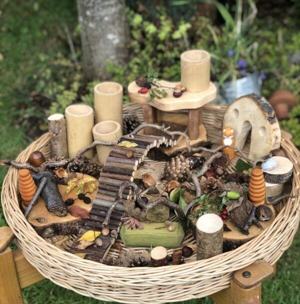 Rieten dienbladtafel – 60 cm