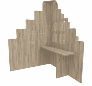 Roomdivider T-Model Huis – Grey Craft Oak foto 2