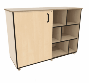 Schuifdeurkast 144 x 55 x 108 cm – Berken