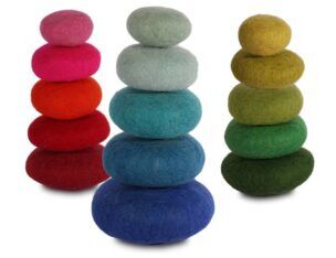 Bauspiel Small World – 15 stuks ‘kiezelstenen’ van vilt