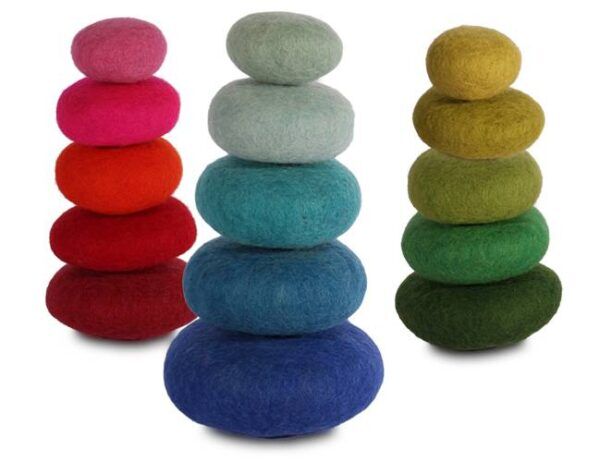 Bauspiel Small World – 15 stuks ‘kiezelstenen’ van vilt