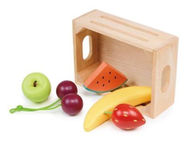 Houten Keuken speelgoed – Mandje met Fruit