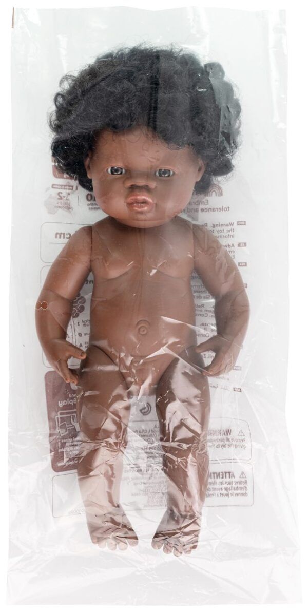 Miniland Pop Afrikaans Meisje met haar – 38 cm foto 2