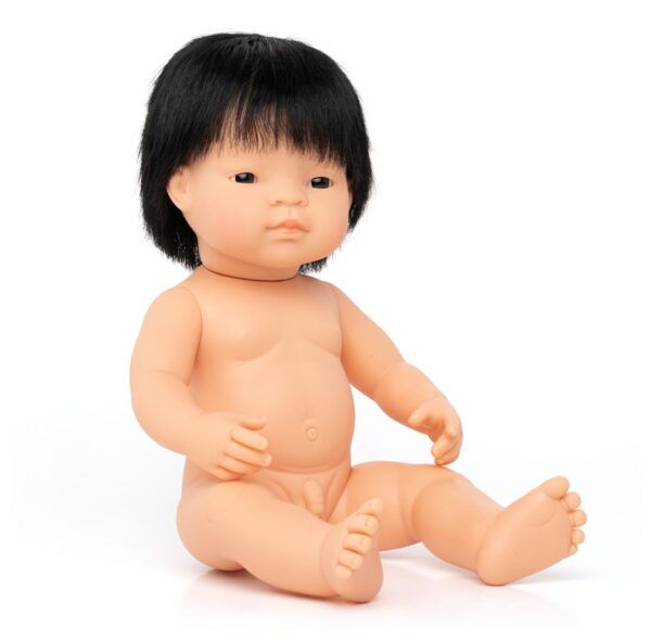 Miniland Pop Aziatische Jongen met haar – 38 cm