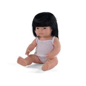 Miniland Pop Aziatisch Meisje met haar - 38 cm