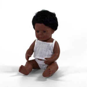 Miniland Pop Afro-Amerikaanse Jongen met haar - 38 cm