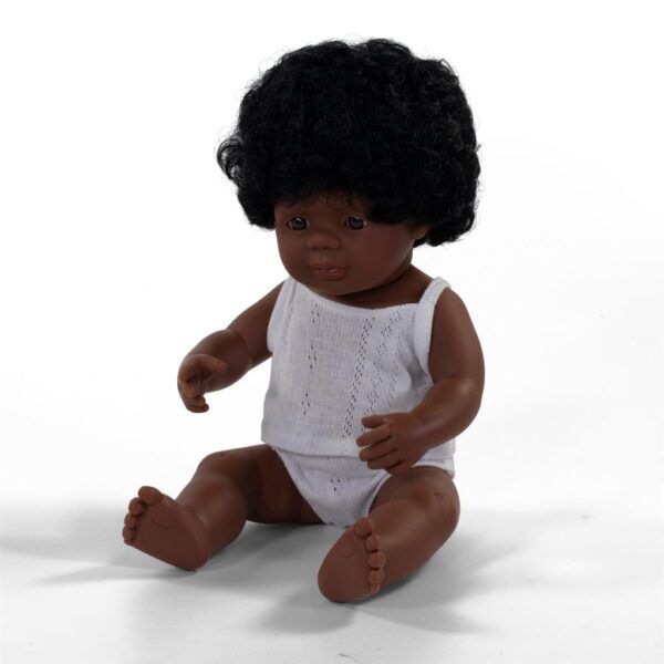 Miniland Pop Afro-Amerikaans Meisje met haar – 38 cm