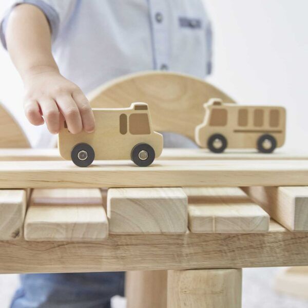 Guidecraft Mini Houten Vrachtwagens – Set van 10