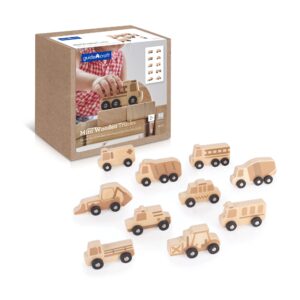 Guidecraft Mini Houten Vrachtwagens - Set van 10