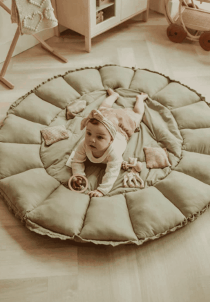 Play&Go Bloom Meadow Green Organisch 3in1 Babymatje – Babynestje foto 2