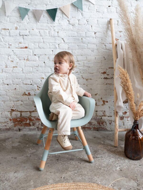 Evolu 2 Kinderstoel – Verstelbaar in hoogte (50-75 CM/*90 CM) – Naturel mint