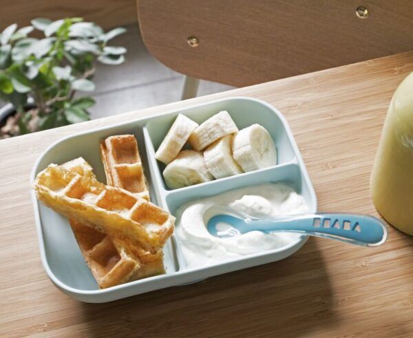 Beaba Maaltijdset Siliconen met zuignap – blue blauw