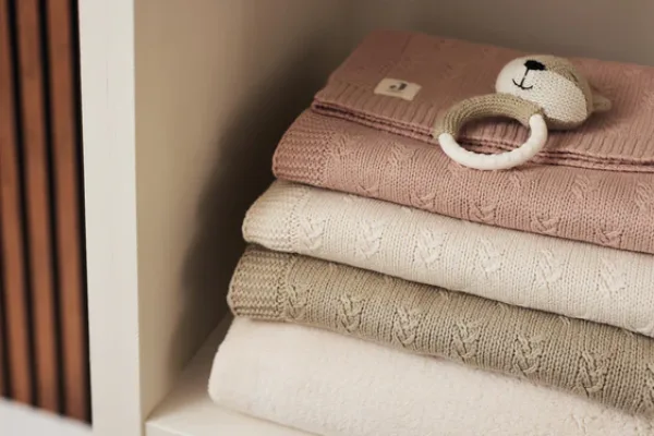 Jollein Deken Wieg 75x100cm Grain Knit – Wild Rose