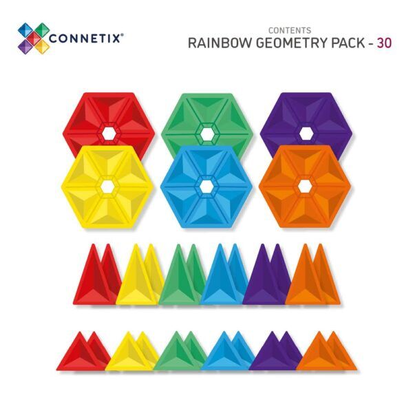 Connetix Regenboog geometrische set – 30-delig