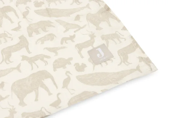 Jollein Hydrofiele Multi Doek Large 115x115cm Animals – Nougat – 2 Stuks