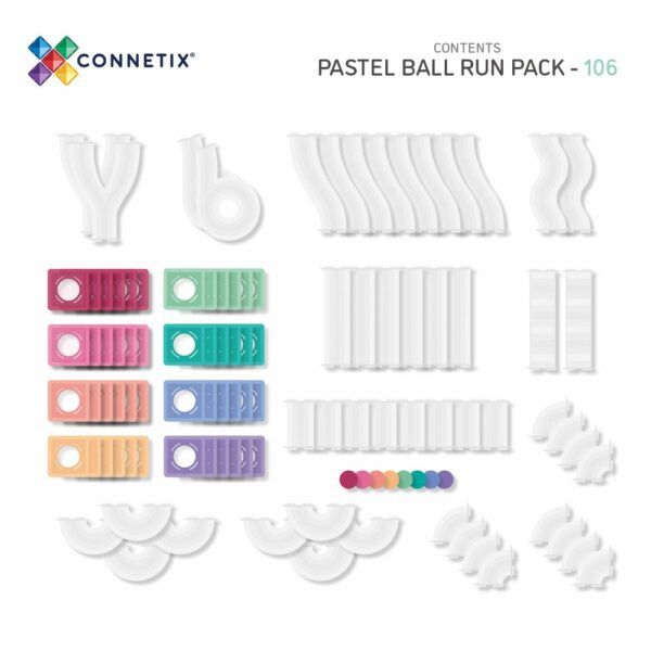 Connetix Pastel Bal Run Set – 106-delig