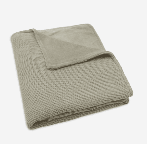 Jollein Deken Ledikant 100x150cm Basic Knit – Olive Green/Fleece