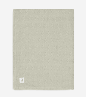 Jollein Deken Ledikant 100x150cm Grain Knit – Olive Green/Velour