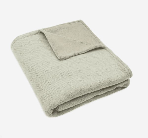 Jollein Deken Ledikant 100x150cm Grain Knit – Olive Green/Velour