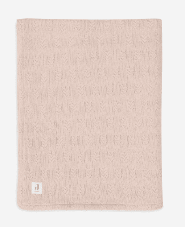 Jollein Deken Ledikant 100x150cm Grain Knit – Wild Rose/Velour